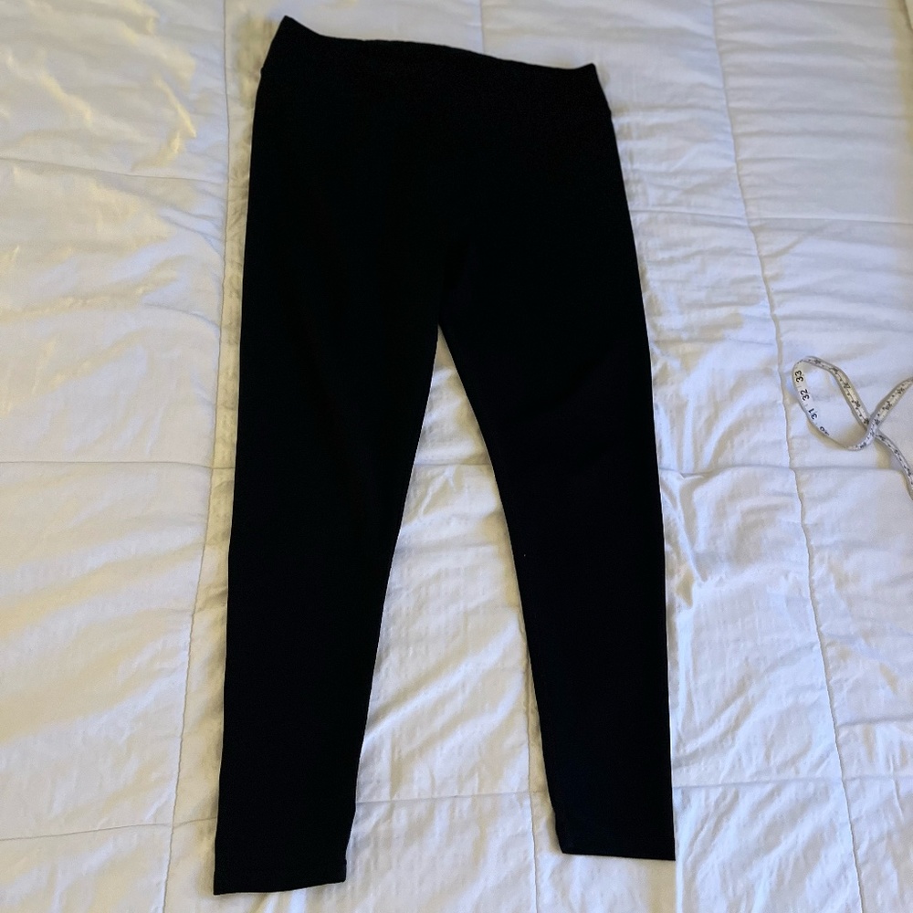 Black Leggings No Pockets, Polyester, L/XL